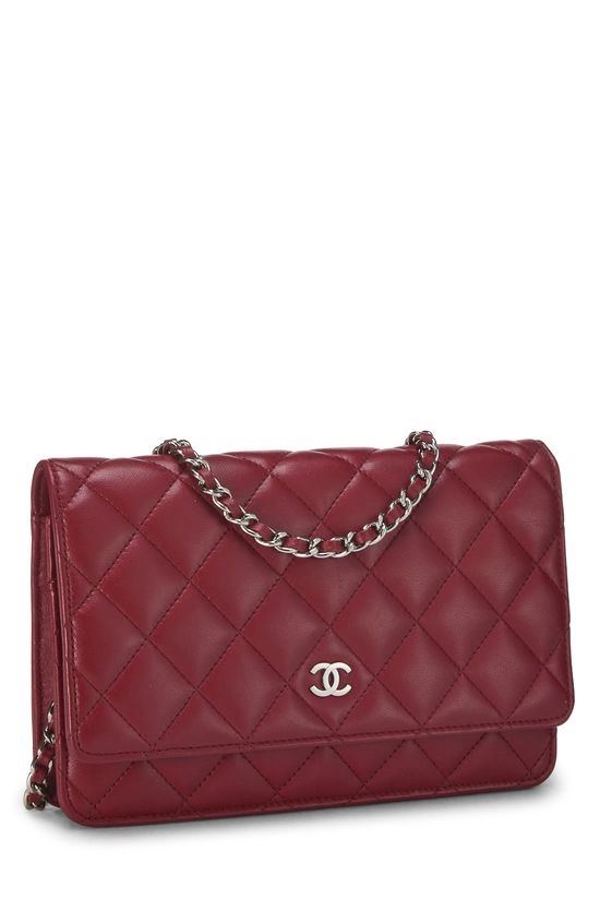 Red Quilted Lambskin Wallet on Chain (WOC), , large image number 1