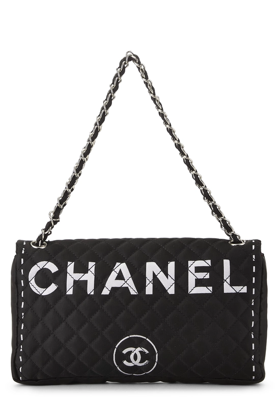 Black Nylon Logo Half Flap Maxi, , large image number 3