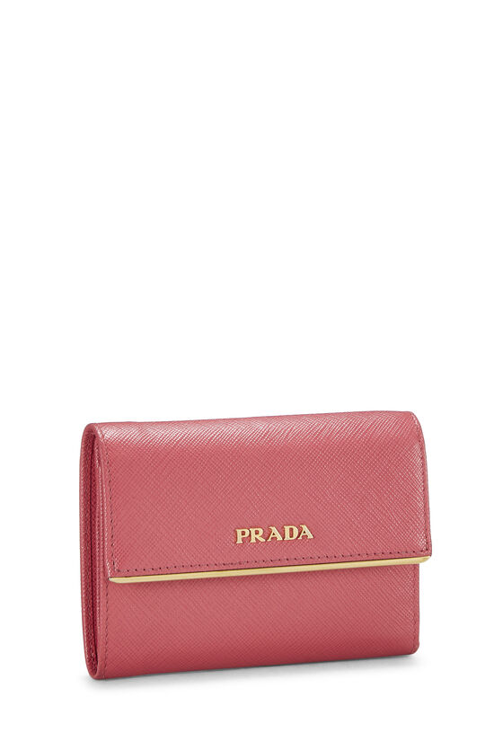 Pink Saffiano Trifold Wallet, , large image number 1
