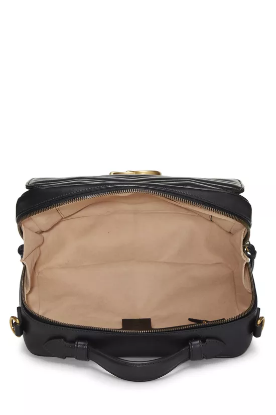 Black Leather GG Marmont Top Handle Shoulder Bag Small, , large image number 5