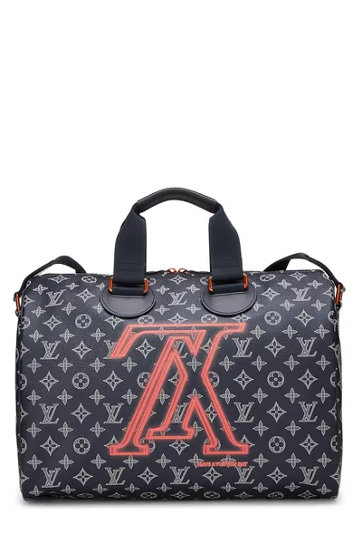 Kim Jones x Louis Vuitton Navy Monogram Upside Down Keepall Bandouliere 40
