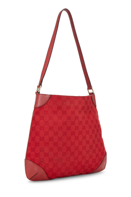 Red GG Canvas Shoulder Bag Small