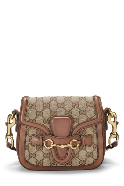 Gucci Brown Original GG Canvas Lady Web Shoulder Bag Small — photo 1