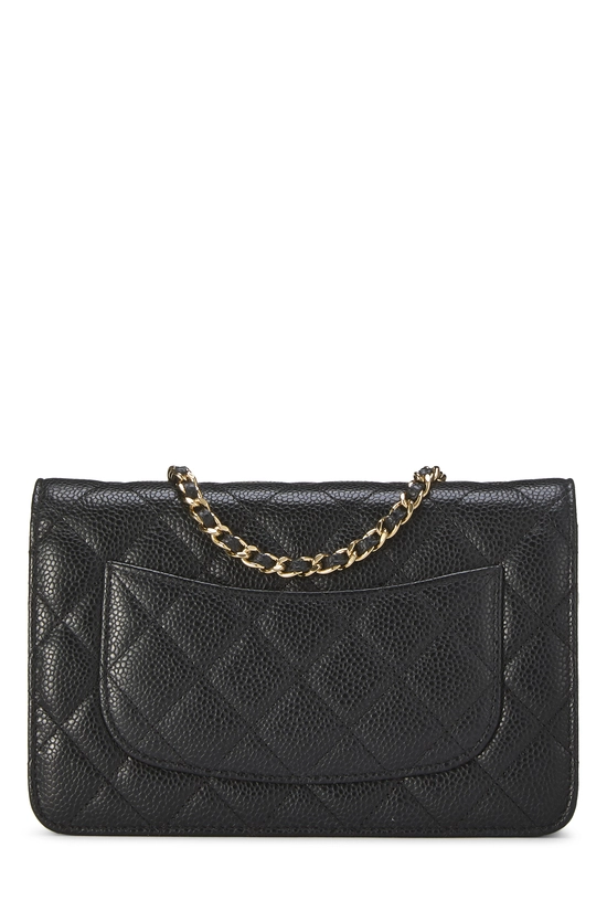 Black Quilted Caviar Classic Wallet on Chain (WOC), , large image number 3