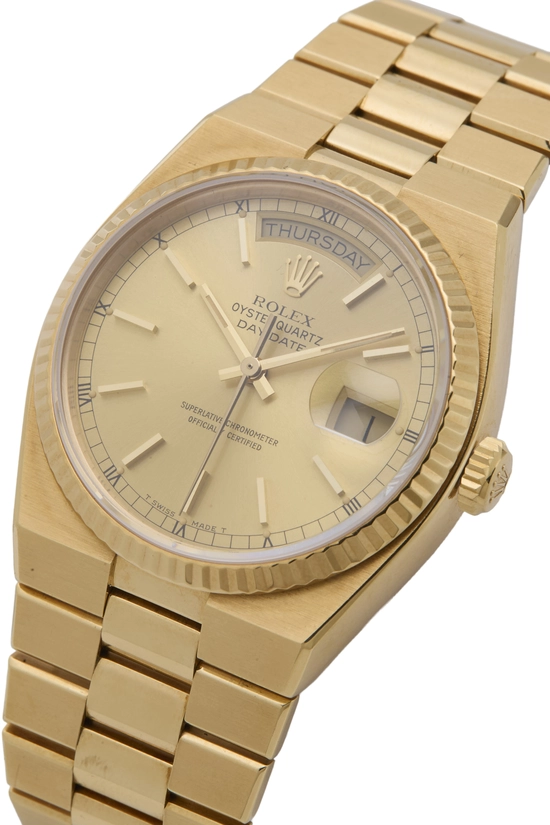 18K Gold Oyster Quartz Day-Date President 19018 36mm, , large image number 1