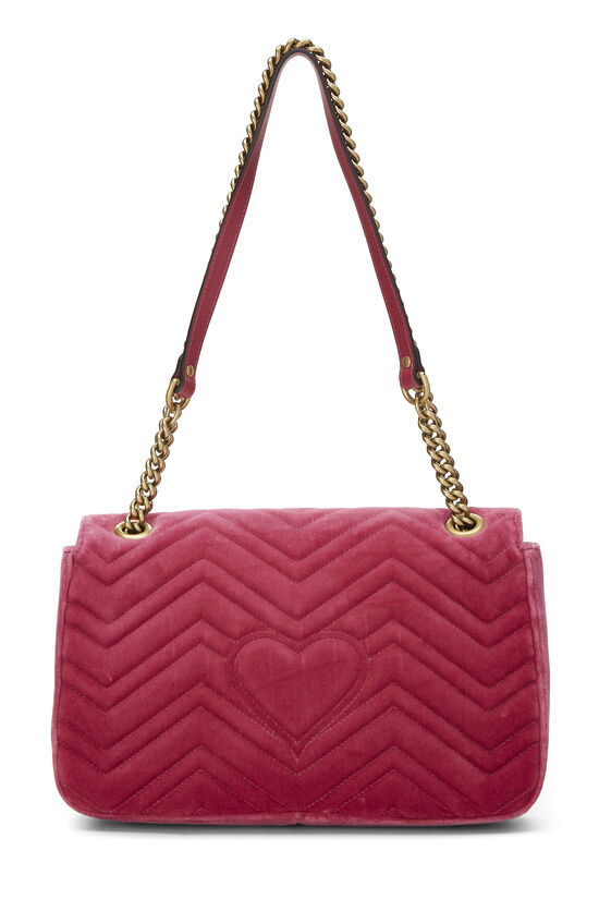 Pink Velvet GG Marmont Matelassé Shoulder Bag, , large image number 3