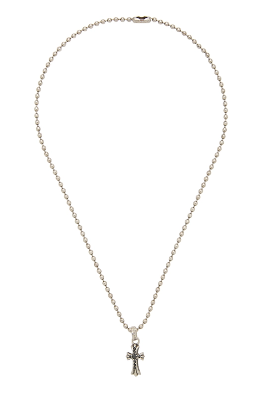 Silver Diamond Cross Necklace, , large image number 0