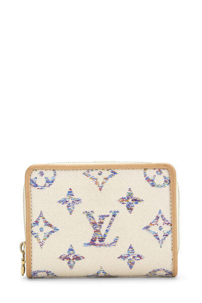 Beige & Multicolor Monogram Jacquard Lou Wallet