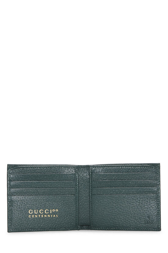 Green Leather & Canvas Centennial Bifold Wallet, , large image number 3