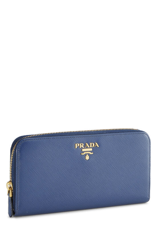 Blue Saffiano Zip Around Wallet, , large image number 1