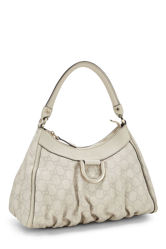 White Guccissima D-Ring Abbey Shoulder Bag Small, , large image number 1
