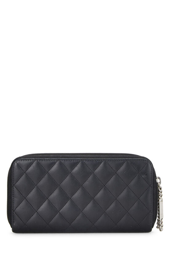 Black Quilted Calfskin Cambon Wallet, , large image number 2