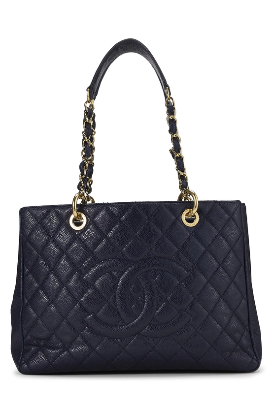 Navy Quilted Caviar Grand Shopping Tote (GST), , large image number 0