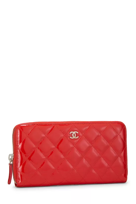 Red Quilted Patent Leather Wallet, , large image number 1