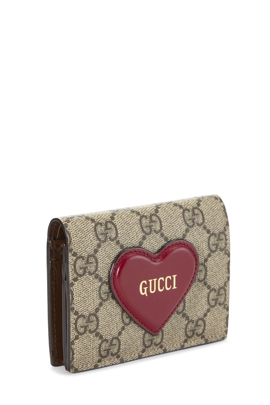 Original GG Supreme Canvas Valentine Card Case Wallet, , large image number 1