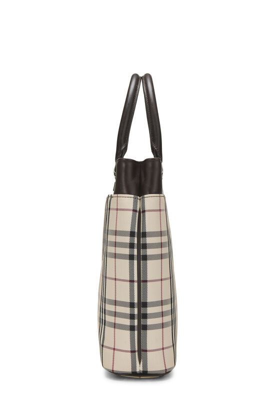 Brown Nylon House Check Handbag Medium, , large image number 2