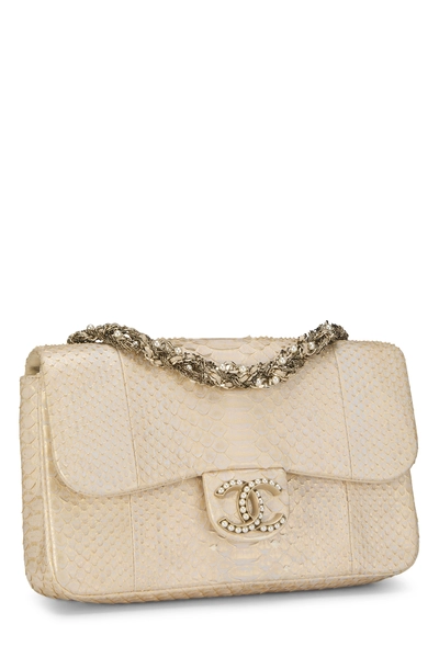 Chanel Beige Python Westminster Pearl Flap Medium — photo 2