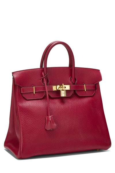 Rouge Vif Fjord Haut &agrave; Courroies "HAC" Birkin 32cm, , large