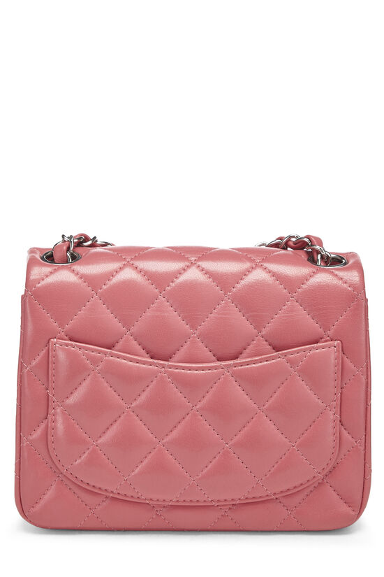 21P Pink Lambskin Quilted Classic Flap Small Yellow Interior / Rainbow  Hardware