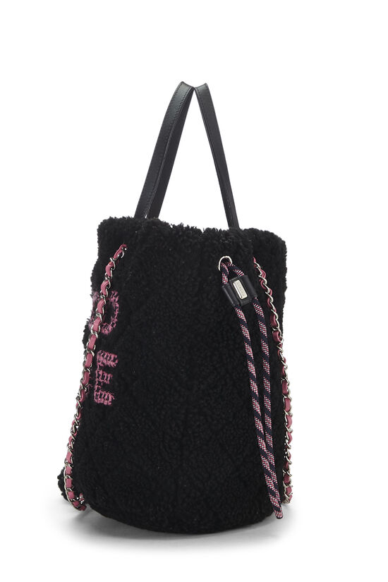 Chanel Black Quilted Shearling And Pink Tweed Coco Neige Tote Silver  Hardware, 2019 Available For Immediate Sale At Sotheby's
