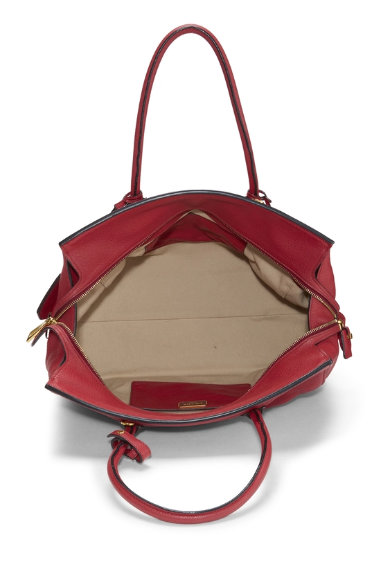 Red Vitello Daino Convertible Handbag, , large image number 5