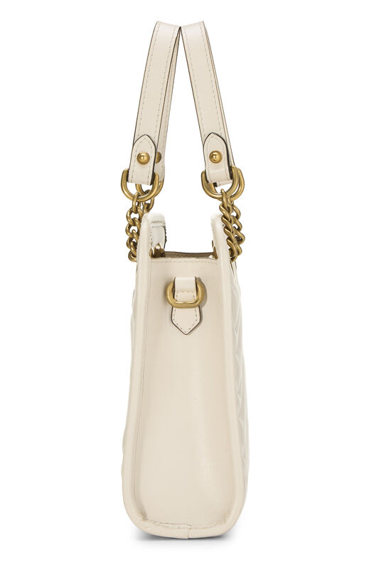 White Leather GG Marmont Tote Mini, , large image number 2