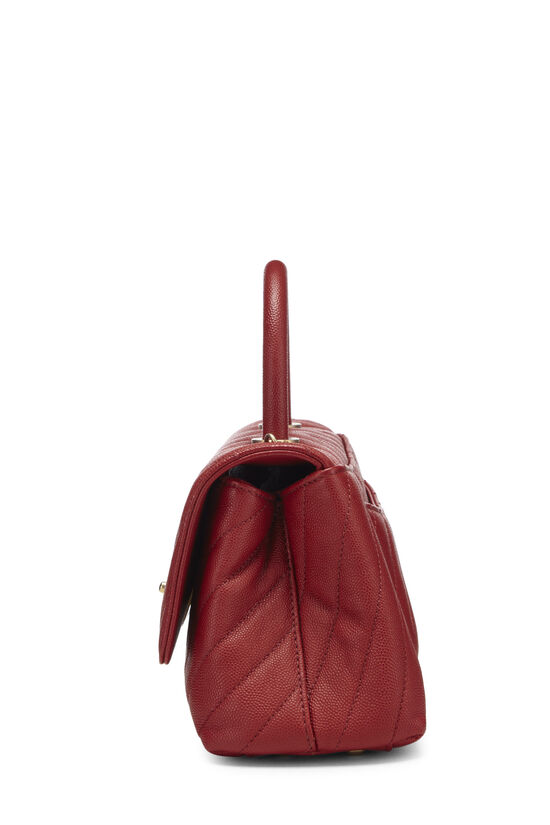 Red Chevron Caviar Coco Handle Bag Small, , large image number 4