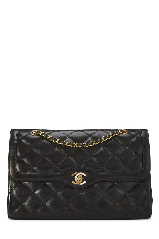 Black Quilted Lambskin Paris Limited Double Flap Jumbo, , large image number 0