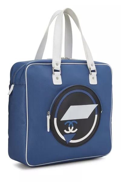 Blue Canvas Airlines Zip Shopping Tote Large, , large