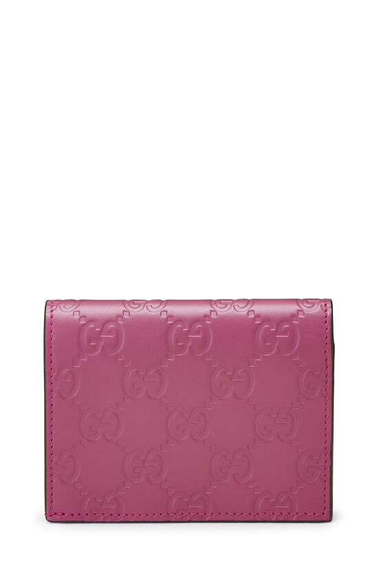Pink Guccissima Leather Bow Card Wallet, , large image number 2