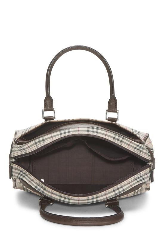 Brown Jacquard Check Bowler Handbag Medium, , large image number 5