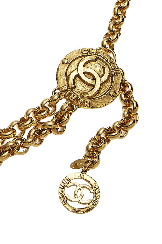 Gold 'CC' Medallion Chain Belt 2, , large image number 1