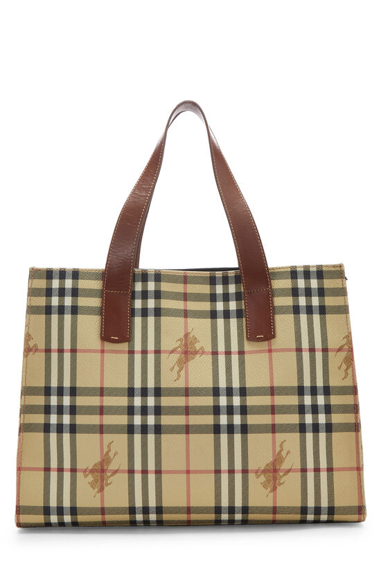 Beige Haymarket Check Coated Canvas Tote Small, , large image number 4