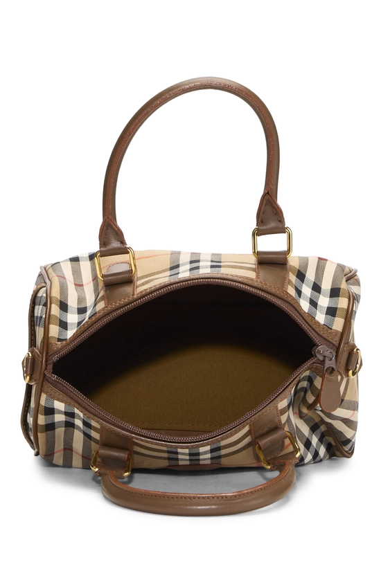 Brown Haymarket Check Canvas Boston Bag, , large image number 5