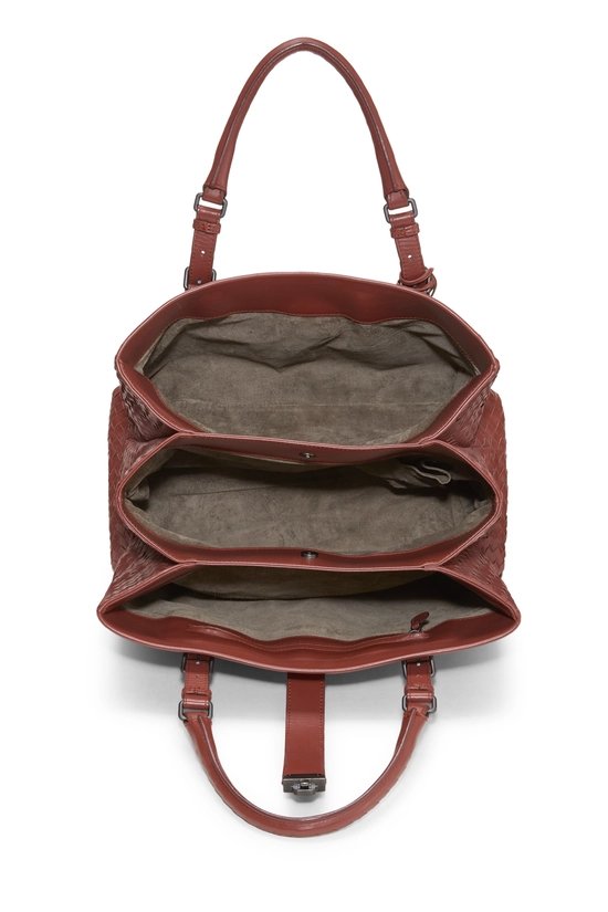 Brown Intrecciato Roma Tote Medium, , large image number 5