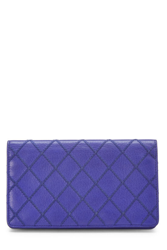 Purple Calfskin Ultra Stitch Continental Wallet, , large image number 3