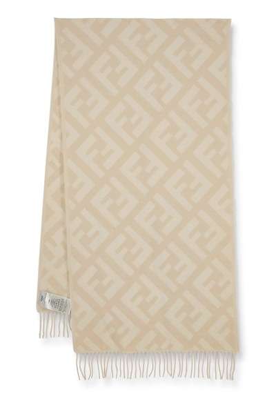 White Cashmere Zucca FF Scarf