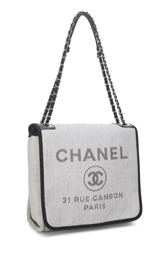 Grey Woven Raffia Deauville Messenger, , large image number 1