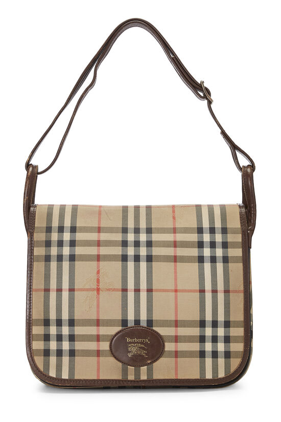 Brown Haymarket Check Shoulder Bag , , large image number 1