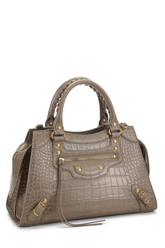 Grey Embossed Neo Classic Shoulder Bag S, , large image number 1