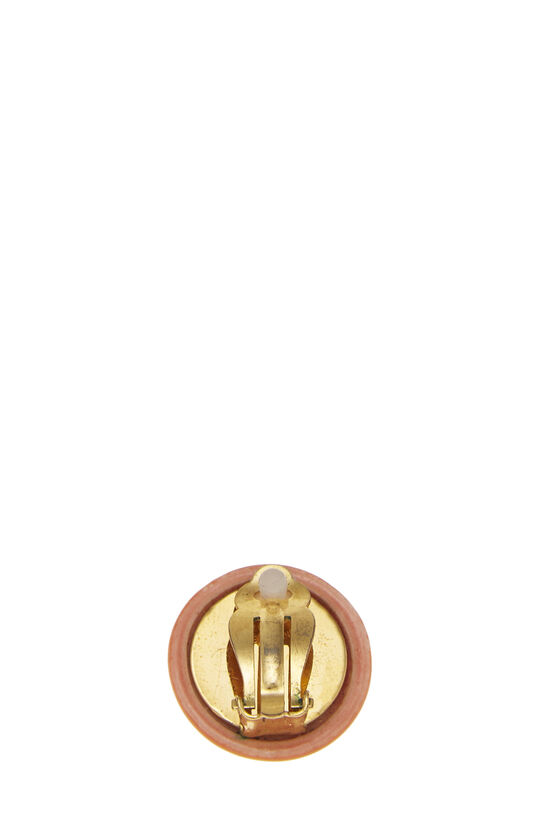 Orange Acrylic Button Earrings, , large image number 1
