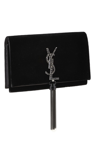 Black Velvet Kate Tassel Wallet On Chain (WOC), , large