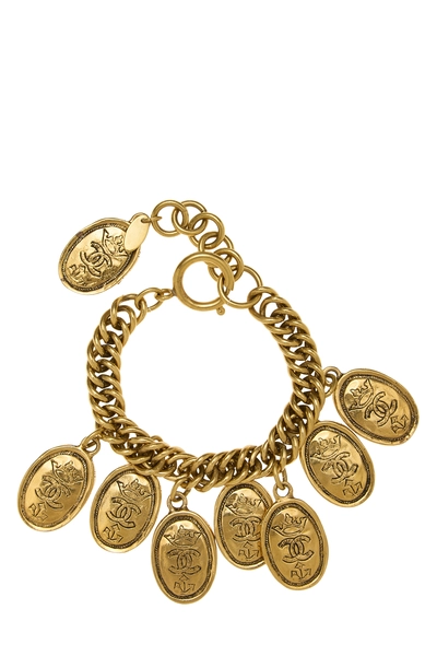 Gold Etched Crowns Bracelet, , large