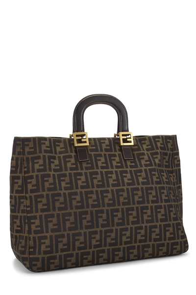 Fendi Brown Zucca Canvas Handbag Large — photo 2