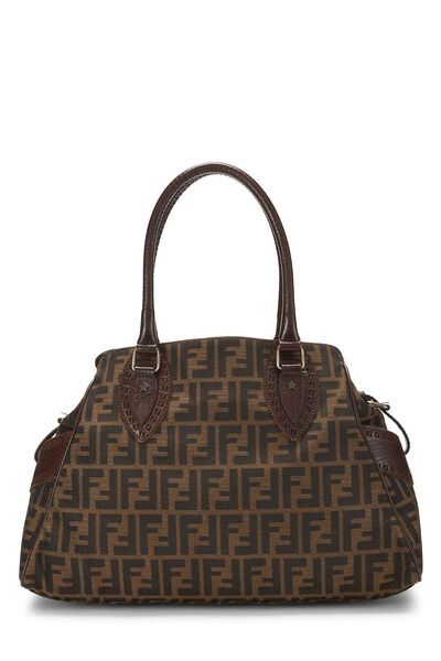 Brown Zucca Velour Bag Du Jour Small