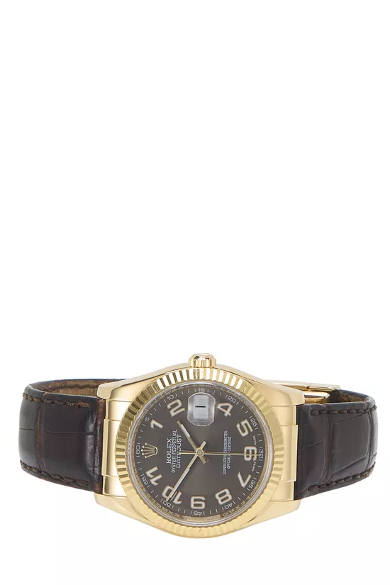 18k Yellow Gold Bronze Arabic Dial Datejust 116138 36mm, , large image number 2