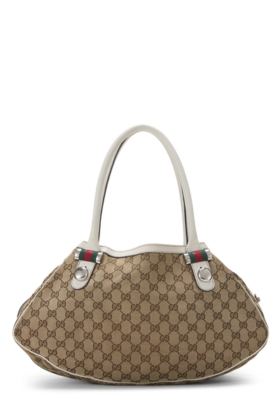 White Original GG Canvas Matchball Abbey Tote Large