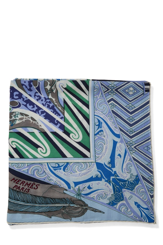 Blue & Multicolor 'Kawa Ora' Scarf 140, , large image number 1