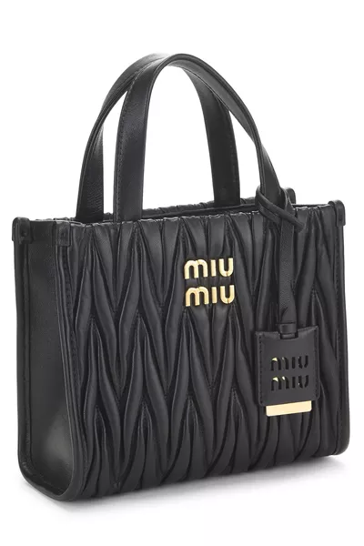 Black Nappa Convertible Tote Mini, , large