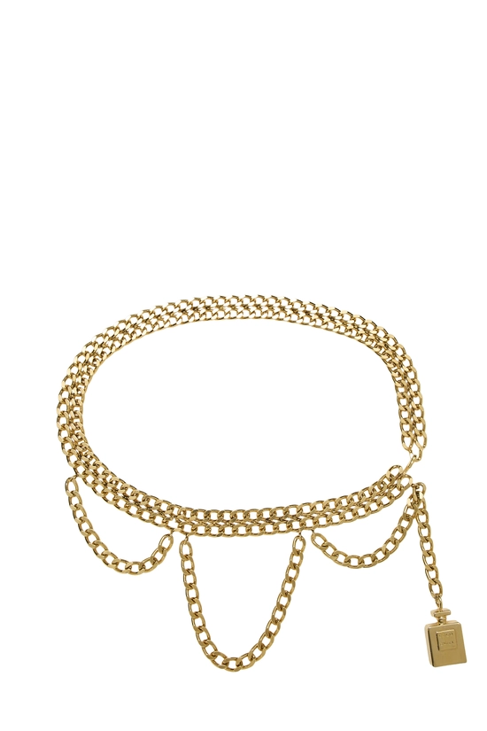 Gold Perfume Bottle Chain Belt, , large image number 0